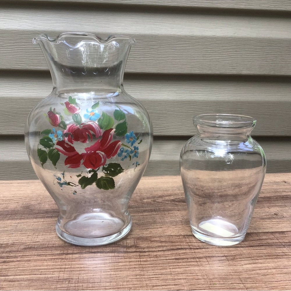 Two Glass Vases Pre 1960
